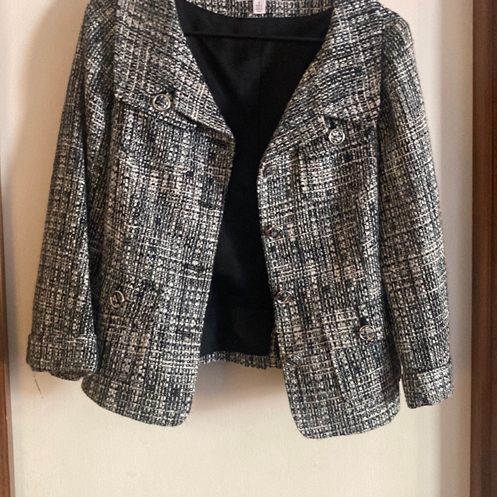 WHBM Blue Tweed Blazer size 8